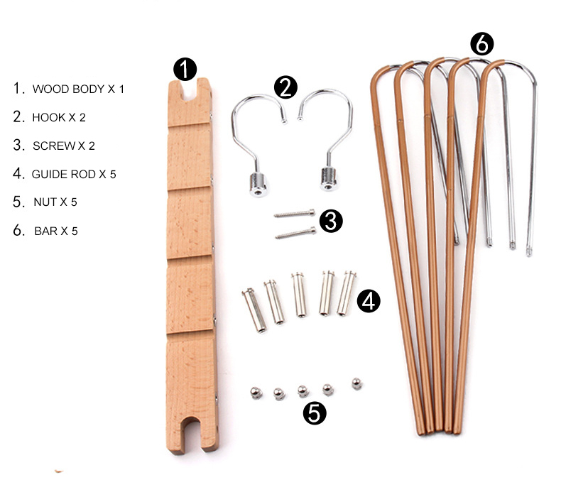 wooden-magic-multi-layer-space-saving-pants-hagners-with-double-clothes-rack-hook gallery 1