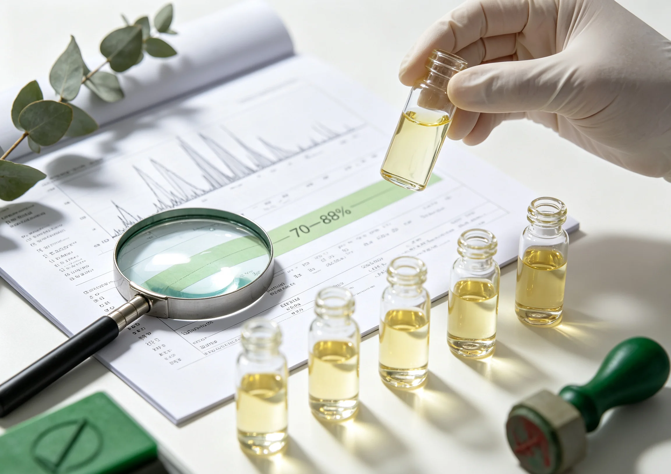 What Is the 1,8-Cineole Content Specification for Blue Gum Eucalyptus Oil, and How Do You Verify the 70–85% Range?
