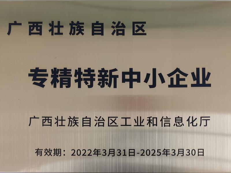 Guangxi Specialized and New SME Certificate