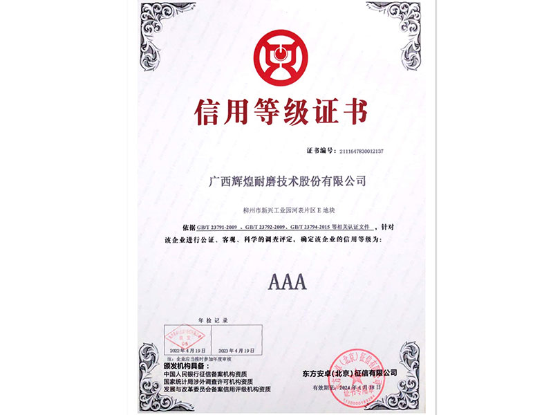 AAA Credit Rating Certificate