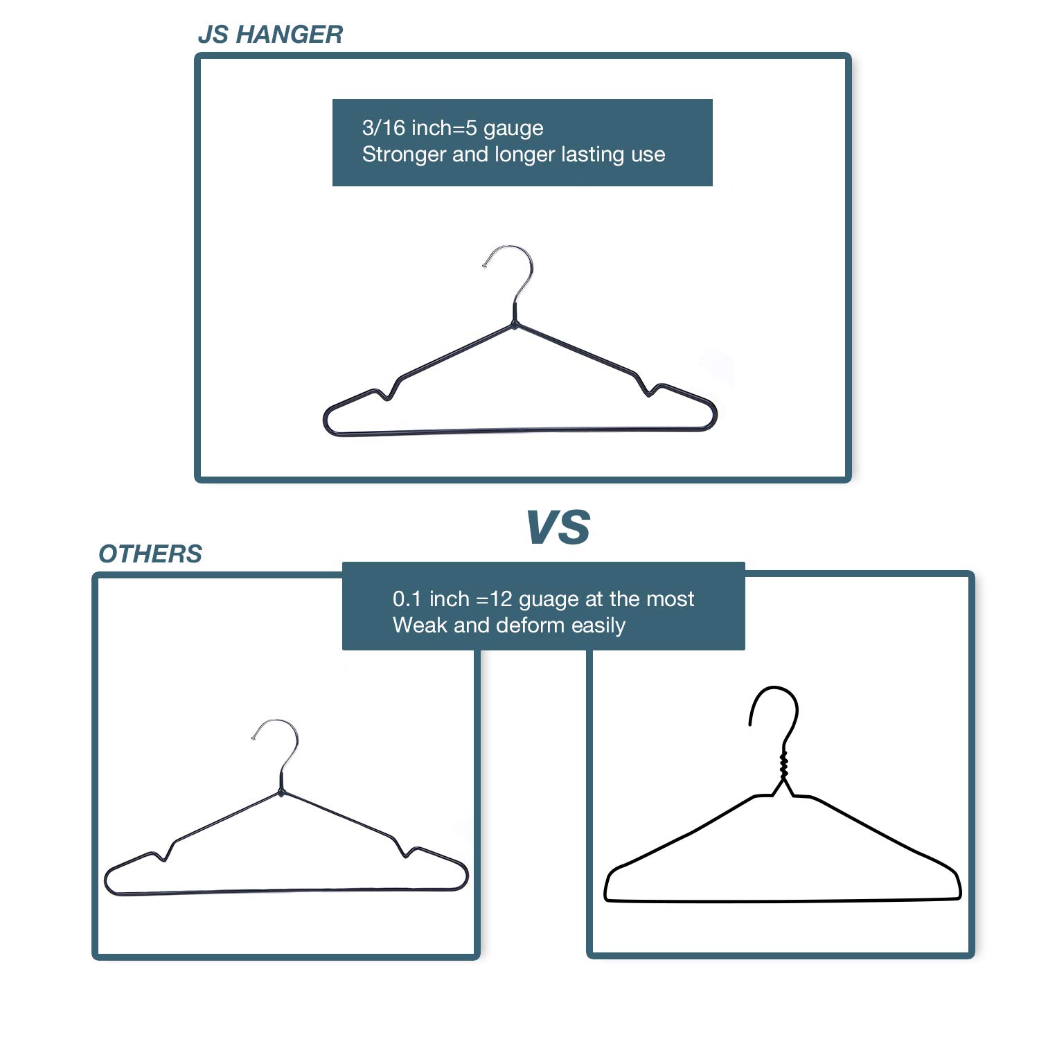 Metal Hanger 16” Coat Hangers 5G Extra Thick Wire with Anti-Slip Rubber Coating