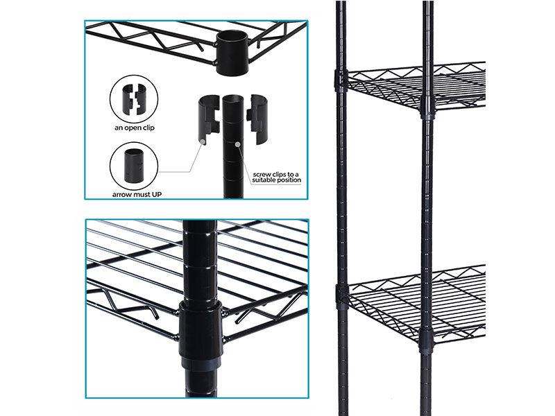 JS HOME Heavy Duty Garment Rack, Free-Standing Rolling Clothes Rack with Fitted Grey Oxford Cover, Extra Large Wardrobe Storage Rack/Organizer