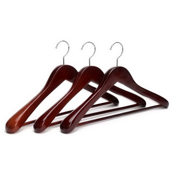 JS HANGER Coat Hangers Extra Wide Rounded Shoulder with No-slip Bar