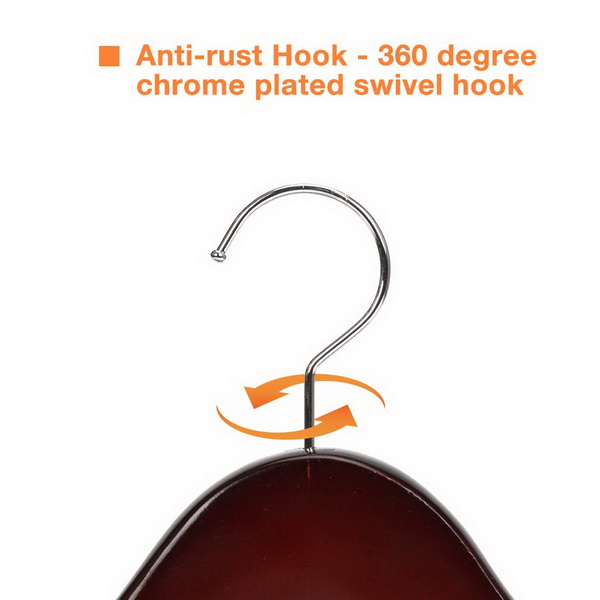 JS HANGER Coat Hangers Extra Wide Rounded Shoulder with No-slip Bar