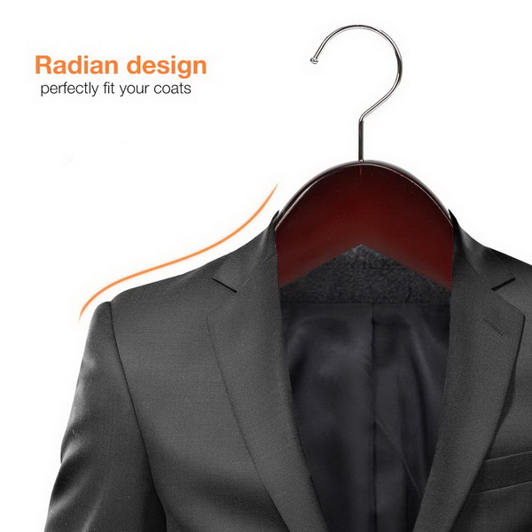 JS HANGER Coat Hangers Extra Wide Rounded Shoulder with No-slip Bar
