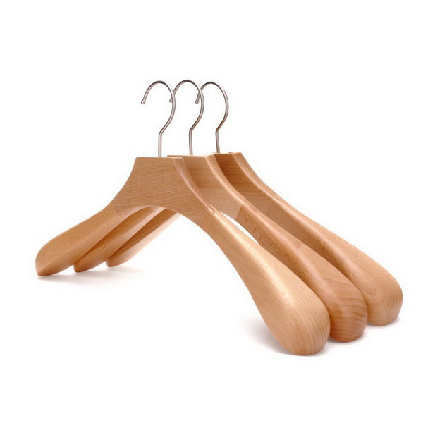 Sturdy Wide Shoulder Wooden Coat Hangers with Anti-rust Hook
