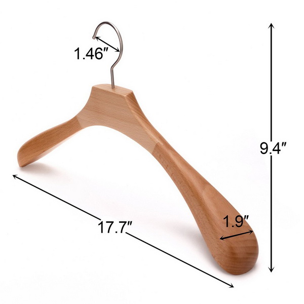 Sturdy Wide Shoulder Wooden Coat Hangers with Anti-rust Hook