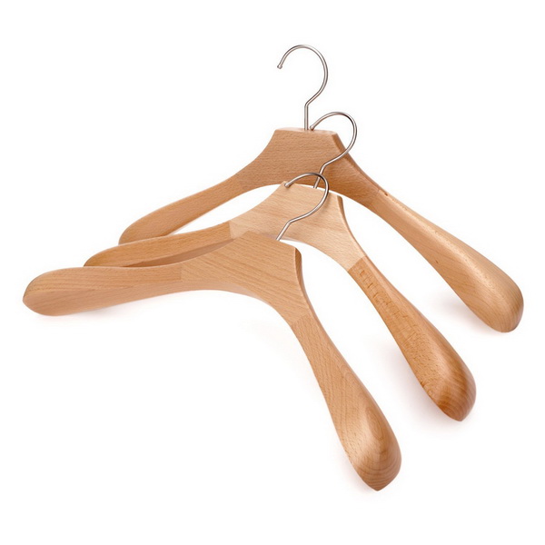 Sturdy Wide Shoulder Wooden Coat Hangers with Anti-rust Hook