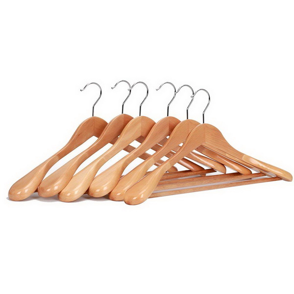 JS HANGER Gugertree Wooden Extra-Wide Shoulder Suit Hangers