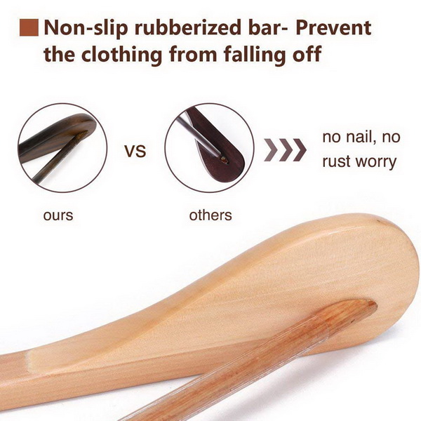 JS HANGER Gugertree Wooden Extra-Wide Shoulder Suit Hangers