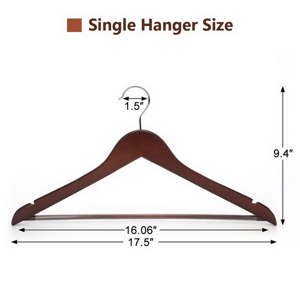 JS HANGER Multifunctional High Grade Solid Wooden Suit Hangers