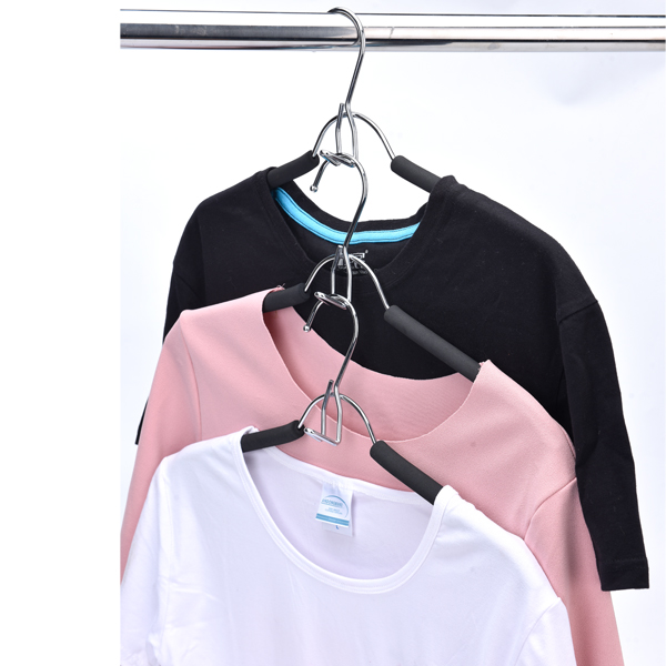 JS HANGER Metal Coat Hangers with Non-Slip Foam Coating Add-On Hangers