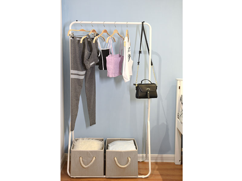 Powder-coated White Finish Garment Rack