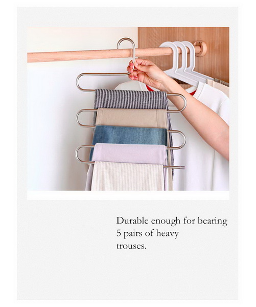 JS HANGER Multi Purpose Pants Hangers, S-Style 5 Layer Cascading Hangers