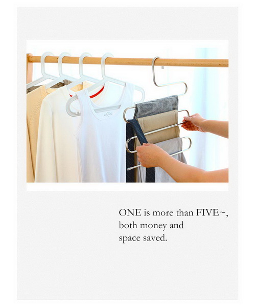 JS HANGER Multi Purpose Pants Hangers, S-Style 5 Layer Cascading Hangers