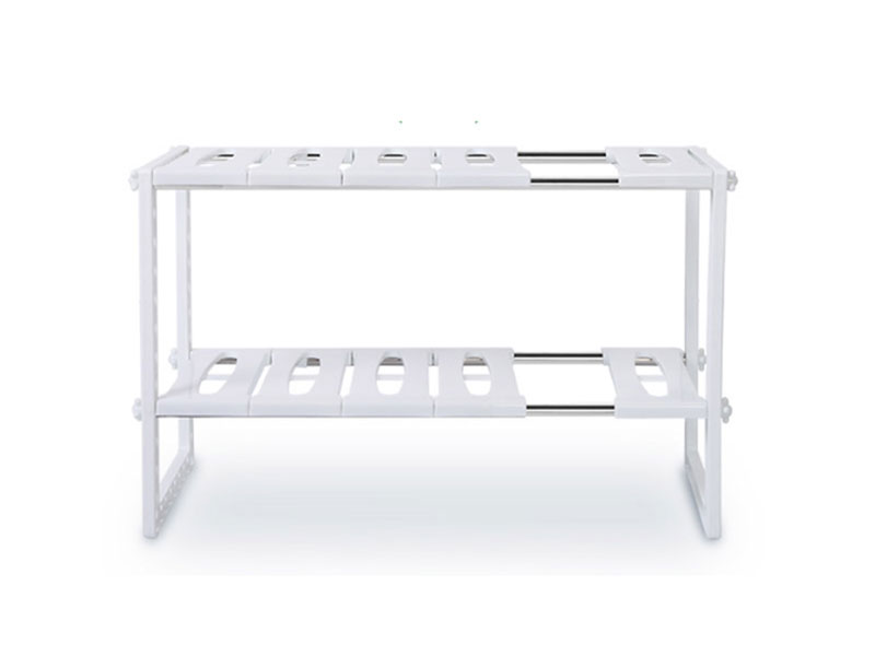 White Stainless Steel Piping And Removable Durable Plastic Shelves